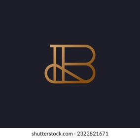 Logotipo de vector de curva de línea elegante. Diseño del logotipo de letra B premium.
