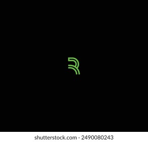 Elegant line curve vector logotype. Premium letter R logo design. Luxury linear creative monogram.