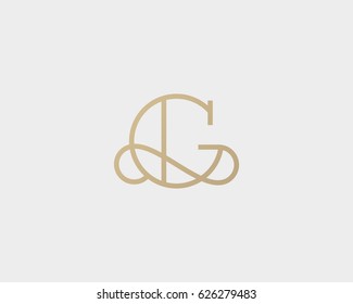 Elegant line curve vector logotype. Premium letter G logo design. Luxury linear creative monogram.