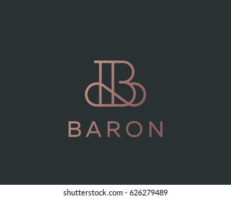 Elegant line curve vector logotype. Premium letter B logo design. Luxury linear creative monogram.