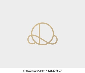 Elegant line curve vector logotype. Premium letter O Q logo design. Luxury linear creative monogram.