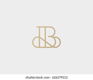 Elegant line curve vector logotype. Premium letter B logo design. Luxury linear creative monogram.