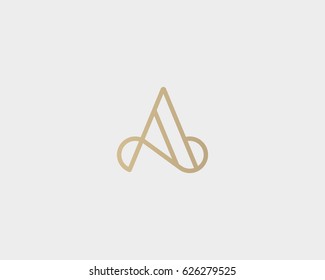 Elegant line curve vector logotype. Premium letter A logo design. Luxury linear creative monogram.