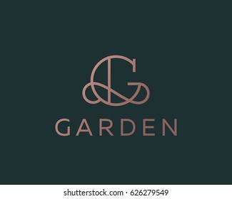 Elegant line curve vector logotype. Premium letter G logo design. Luxury linear creative monogram.