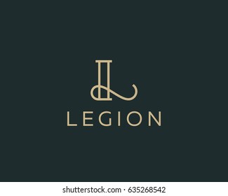 Elegant line curve vector logotype. Premium letter L logo design. Luxury linear creative monogram.