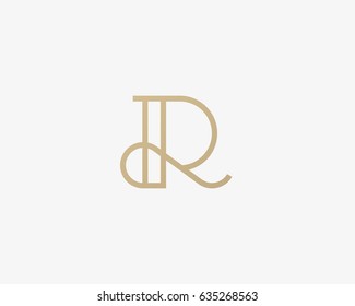 Elegant line curve vector logotype. Premium letter R logo design. Luxury linear creative monogram.