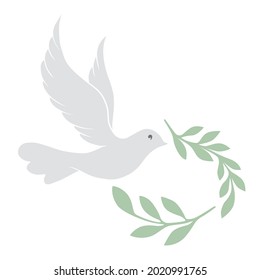 Elegant line dove bird. Vector illustration art.