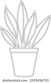 
Elegant Line Drawing of Indoor Plant