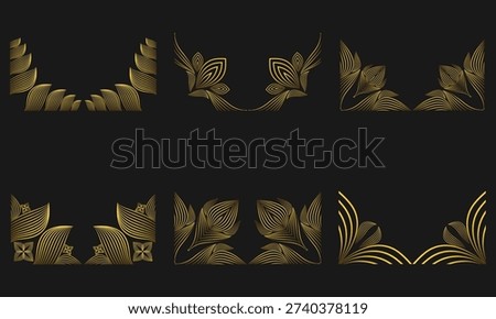 Elegant Line Floral Frame Border Collection
