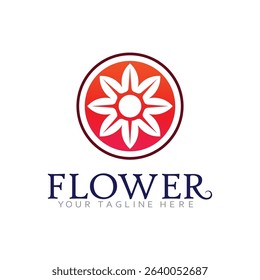 Elegant Line Flower Emblem for Organic and Natural Products