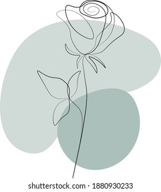 Elegant line flower. Vector illustration art.
