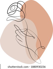 Flor de línea elegante. Ilustración vectorial art.