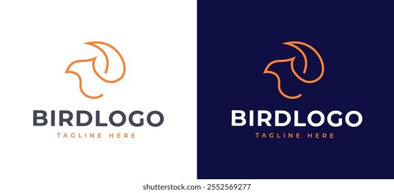 Elegant Line Flying Hawk Eagle Bird Wings for Nature Wildlife Label Logo Design Inspiration. Modern Hawk Eagle Logo Clean Lines for Nature Brand Identity. Bird Logo Vector Template