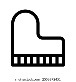 Elegant line icon of a grand piano, ideal for music schools, piano lessons, and classical music