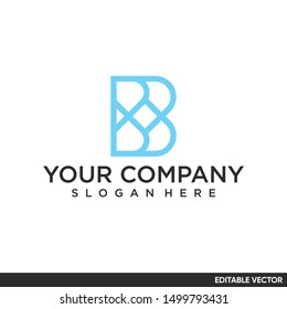 elegant line initial letter B logo monogram modern design