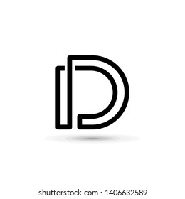Elegant line letter symbol. Alphabet D logo design. Vector illustration. - Vector - 27