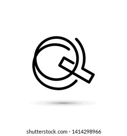 Elegant line letter symbol. Alphabet Q logo design. Vector illustration. - No 122