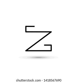 Elegant line letter symbol. Alphabet Z logo design. Vector illustration