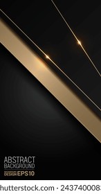 Elegante Linie auf schwarzem Hintergrund, Smartphone-Tapete, dynamisches schimmerndes Licht in metallischem Luxus abstraktes Bild für Website-Vorlagen, Flyer Branding