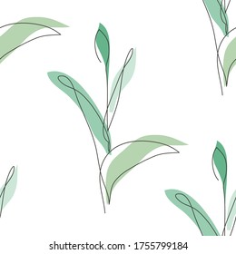 Elegantes с nahtloses Muster mit Tulpenblumen, Design-Elementen. Blumenmuster für Einladungen, Karten, Druck, Geschenkverpackungen, Herstellung, Textilien, Gewebe, Wallpaper