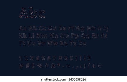 Elegant line style awesome alphabet letters font number and special symbols. Typography fonts regular uppercase and lowercase. vector illustration