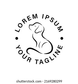 Elegant line style dog icon for pet shop, grooming, hotel and exhibition