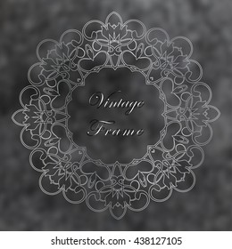 Elegant linear abstract monogram, logo design template on blur background. Vector illustration.