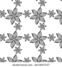 Elegant linear floral seamless pattern over white background.