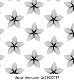 Elegant linear floral seamless pattern over white background