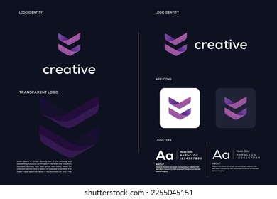 Elegant linear letter V shield logo.