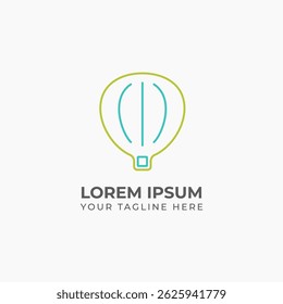Elegant lineart hot air balloon logo, suitable for travel agencies and air adventures