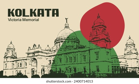 Elegante Linien des Erbes: Kolkata Victoria Memorial in Detailinformationen Kunst, Zeitgenössische Architekturlinien, Moderne Stadtlandschaft Kunst
Abstrakte Illustration zum Kulturerbe.