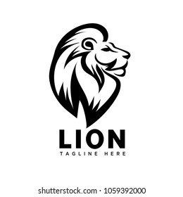 elegant lion head art logo