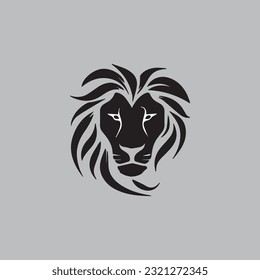 Elegant lion head logo on plain background