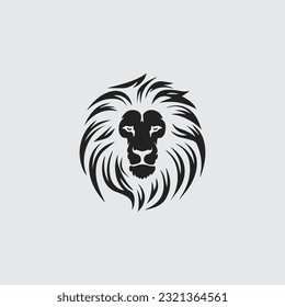 Elegant lion head logo on plain background