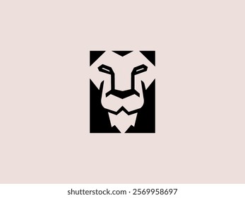 Elegant lion king logo design, vector logo template