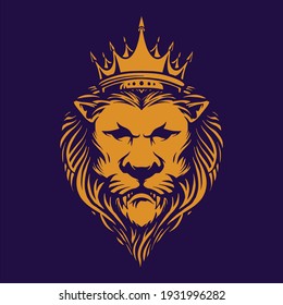 Elegant Lion King Royal Logo Company illustrations for your work Logo, mascot merchandise t-shirt, stickers and Label designs, poster, greeting cards advertising business company or brands.