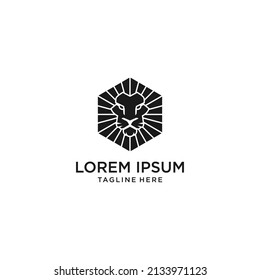 Elegant lion logo with black color