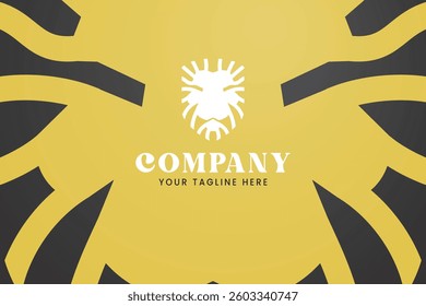 elegant lion logo illustration vector template