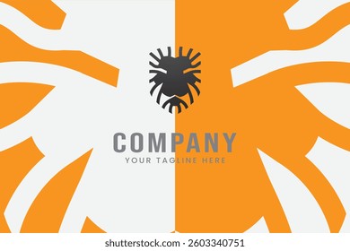 elegant lion logo illustration vector template