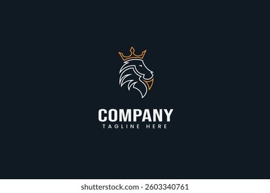 elegant lion logo illustration vector template