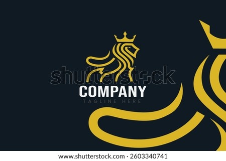 elegant lion logo illustration vector template