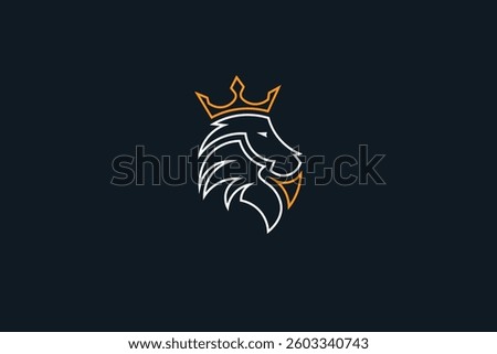 elegant lion logo illustration vector template