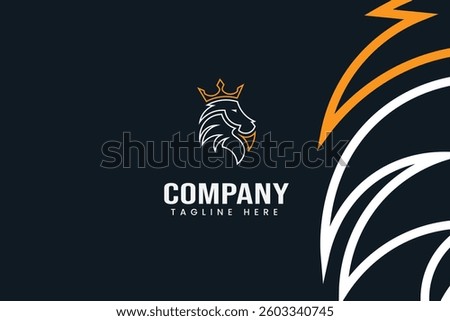 elegant lion logo illustration vector template