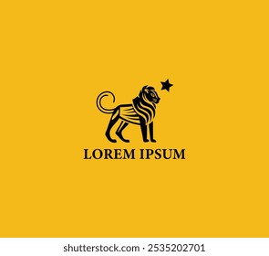 Elegant lion logo with a regal star symbol, perfect for luxury branding, African heritage projects, or powerful corporate identities!