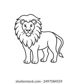 Elegant Lion silhouette vector art with intricate details and clean lines, perfect for digital designs, prints, and creative projects.
