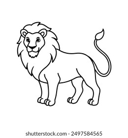 Elegant Lion silhouette vector art with intricate details and clean lines, perfect for digital designs, prints, and creative projects.
