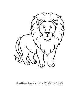 Elegant Lion silhouette vector art with intricate details and clean lines, perfect for digital designs, prints, and creative projects.
