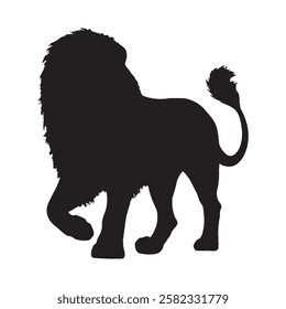 Elegant Lion Silhouette Vector Graphic - Lion Silhouette - Lion Vector - Lion Illustration 
