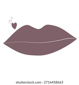 Los labios elegantes con corazones sutiles transmiten amor, romance y conexión apasionada para marcas de belleza y estilo de vida.